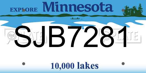 SJB7281 Minnesota License Plate