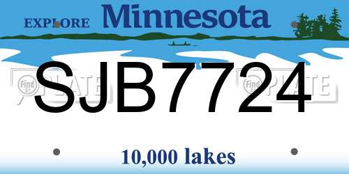 SJB7724 Minnesota License Plate