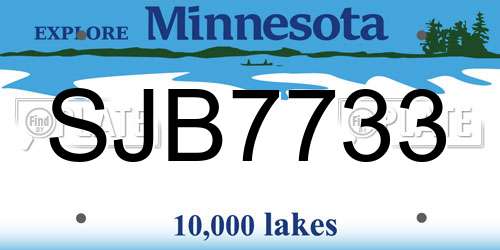 SJB7733 Minnesota License Plate