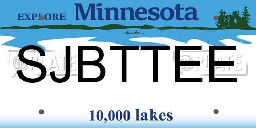 SJBTTEE Minnesota License Plate