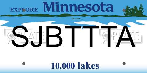 SJBTTTA Minnesota License Plate