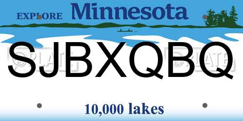 SJBXQBQ Minnesota License Plate