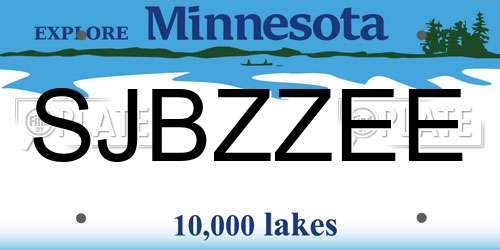 SJBZZEE Minnesota License Plate