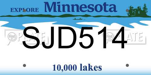 SJD514 Minnesota License Plate