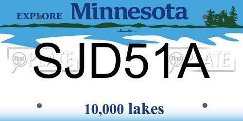 SJD51A Minnesota License Plate
