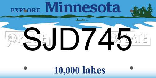 SJD745 Minnesota License Plate