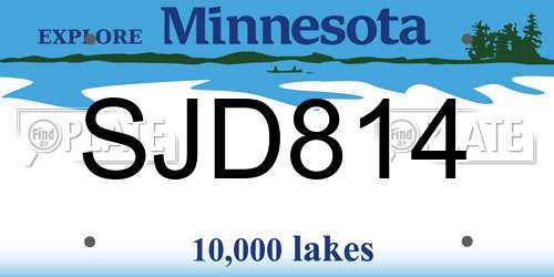 SJD814 Minnesota License Plate