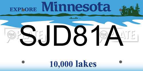 SJD81A Minnesota License Plate