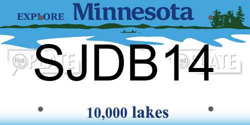 SJDB14 Minnesota License Plate