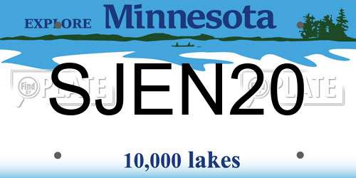 SJEN20 Minnesota License Plate