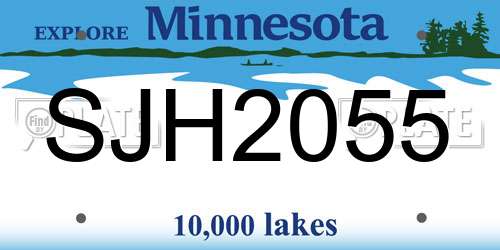 SJH2055 Minnesota License Plate