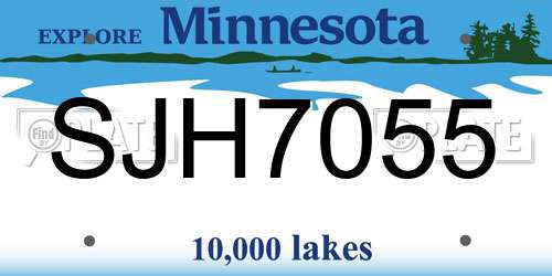 SJH7055 Minnesota License Plate