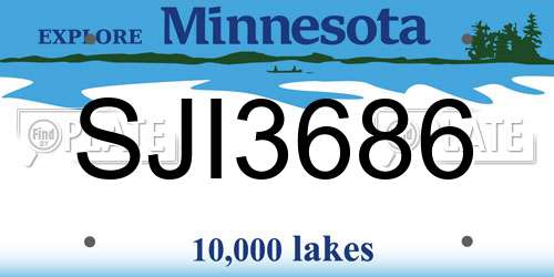 SJI3686 Minnesota License Plate