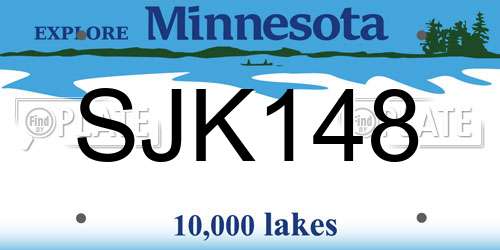 SJK148 Minnesota License Plate