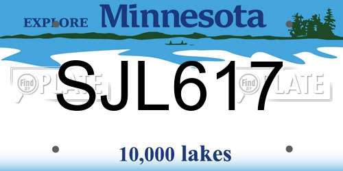 SJL617 Minnesota License Plate