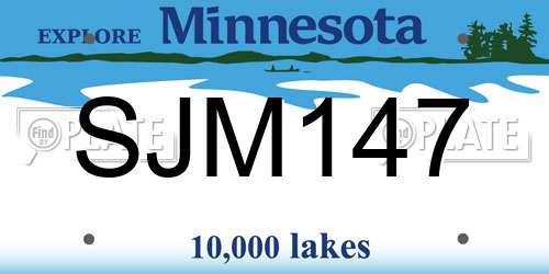 SJM147 Minnesota License Plate