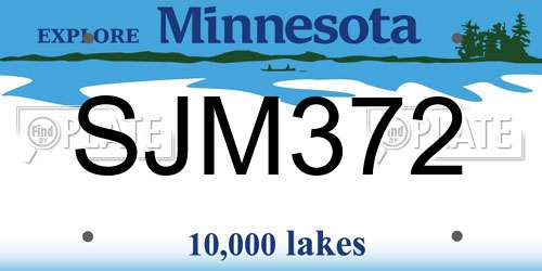 SJM372 Minnesota License Plate
