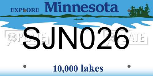SJN026 Minnesota License Plate