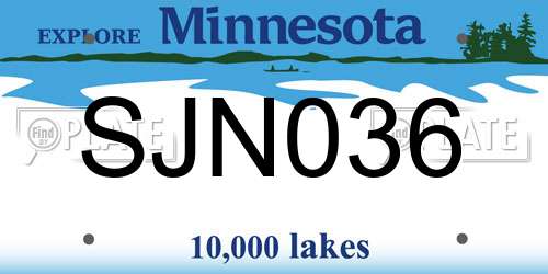 SJN036 Minnesota License Plate