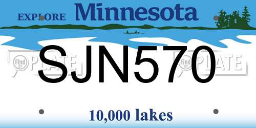 SJN570 Minnesota License Plate
