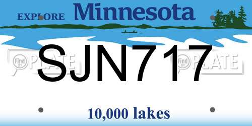 SJN717 Minnesota License Plate