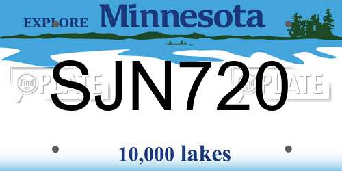 SJN720 Minnesota License Plate