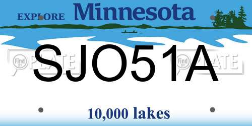 SJO51A Minnesota License Plate