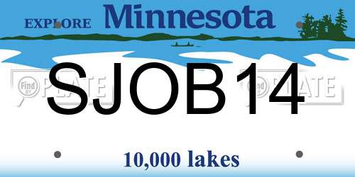 SJOB14 Minnesota License Plate