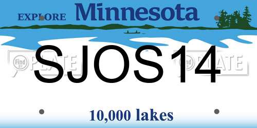 SJOS14 Minnesota License Plate