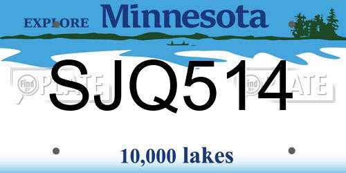SJQ514 Minnesota License Plate