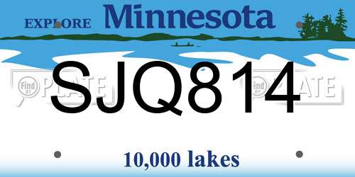 SJQ814 Minnesota License Plate