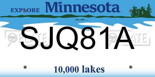 SJQ81A Minnesota License Plate