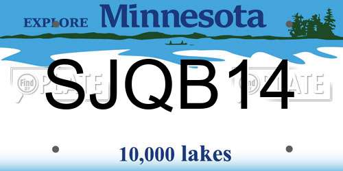 SJQB14 Minnesota License Plate