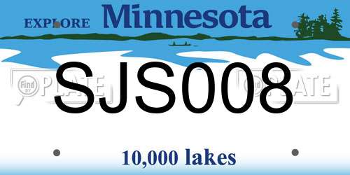 SJS008 Minnesota License Plate