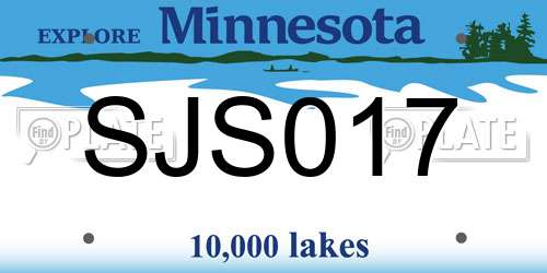 SJS017 Minnesota License Plate