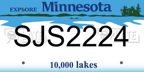 SJS2224 Minnesota License Plate