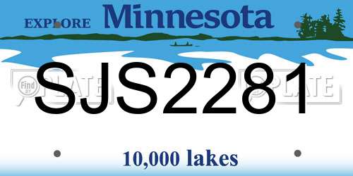 SJS2281 Minnesota License Plate