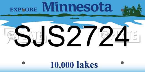 SJS2724 Minnesota License Plate