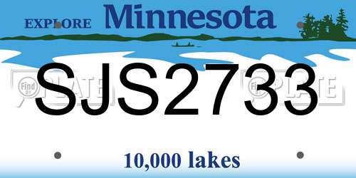 SJS2733 Minnesota License Plate