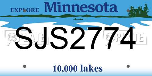 SJS2774 Minnesota License Plate