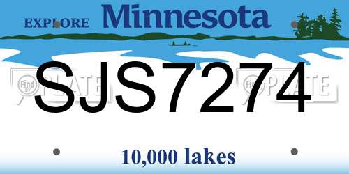 SJS7274 Minnesota License Plate