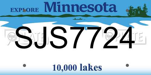SJS7724 Minnesota License Plate