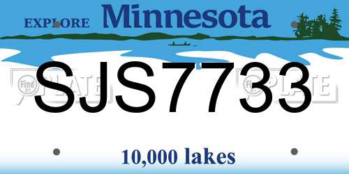 SJS7733 Minnesota License Plate