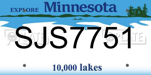 SJS7751 Minnesota License Plate