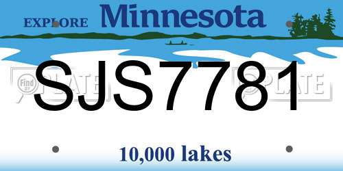 SJS7781 Minnesota License Plate