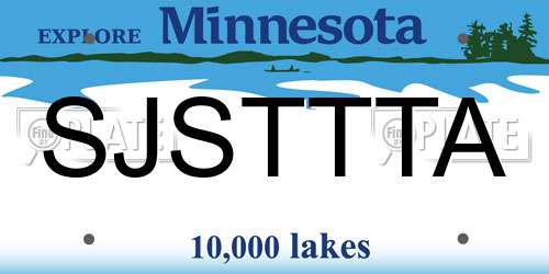 SJSTTTA Minnesota License Plate