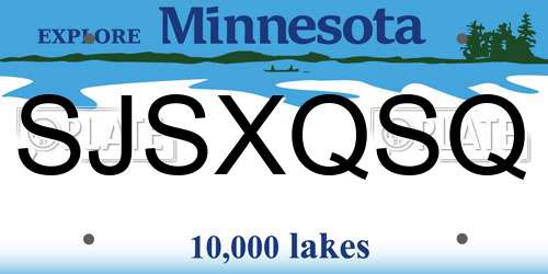 SJSXQSQ Minnesota License Plate