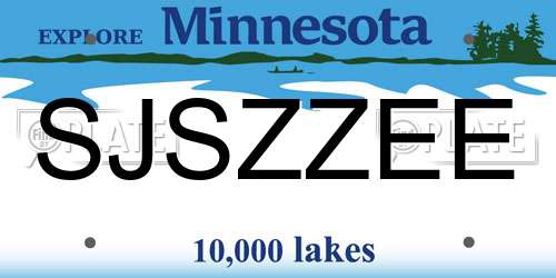SJSZZEE Minnesota License Plate
