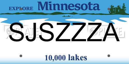 SJSZZZA Minnesota License Plate