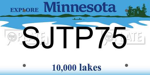 SJTP75 Minnesota License Plate